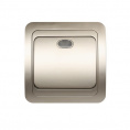 Маленькое фото товара - Выключатель 1-клавишный с индикатором 10А шампань "Марс" (SBE-02c-10-SW1-1-c). Вариант №3