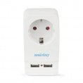 Маленькое фото товара - Адаптер-фильтр Smartbuy, 1 гнездо с заземлением 16A, 2 USB 2.1 A (SBE-16-A05-USB). Вариант №1
