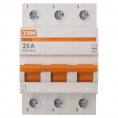 Маленькое фото товара - Выключатель нагрузки (мини-рубильник) ВН-32 3P 25A Home Use TDM. Вариант №3