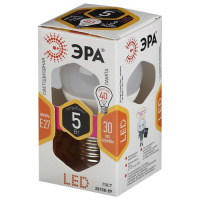 Фото товара - Лампочка светодиодная ЭРА STD LED P45-5W-827-E27 E27 / Е27 5Вт шар теплый белый свeт
