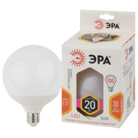 Фото товара - Лампочка светодиодная ЭРА STD LED G120-20W-2700K-E27 E27 / Е27 20Вт шар теплый белый свет