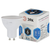 Фото товара - Лампочка светодиодная ЭРА STD LED MR16-6W-840-GU10 GU10 6 Вт софит нейтральный белый свет