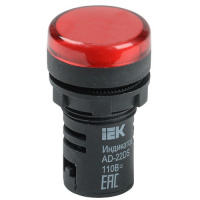 Фото товара - Лампа AD22DS(LED)матрица d=22мм красный 24В AC/DC IEK