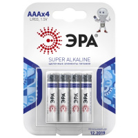 Фото товара - Батарейки ЭРА LR03-4BL SUPER Alkaline (120/960/38400)