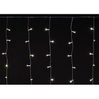 Фото товара - LIGHTING Гирлянда бахрома 4,5х0,7м 200 светодиодов теплый белый свет IP44 прозрачный шнур 3м 230В мерцание транзит IEK