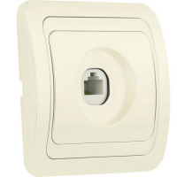 Фото товара - Розетка компьютерная RJ-45 1-местная бежевая "Марс" (SBE-02i-S1-RJ)
