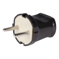 Фото товара - Вилка Smartbuy, прямая без заземления черная 10А 250В (SBE-10-P04-b)/720