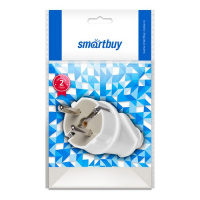 Фото товара - Вилка Smartbuy, прямая с заземлением белая 16А 250В (SBE-16-P01-w)/600