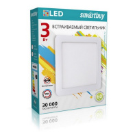 Фото товара - Встраиваемый (LED) светильник DL Smartbuy Square-3w/4000K/IP20 (SBL-DLSq-3-4K)
