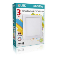 Фото товара - Встраиваемый (LED) светильник DL Smartbuy Square-3w/6500K/IP20 (SBL-DLSq-3-65K)